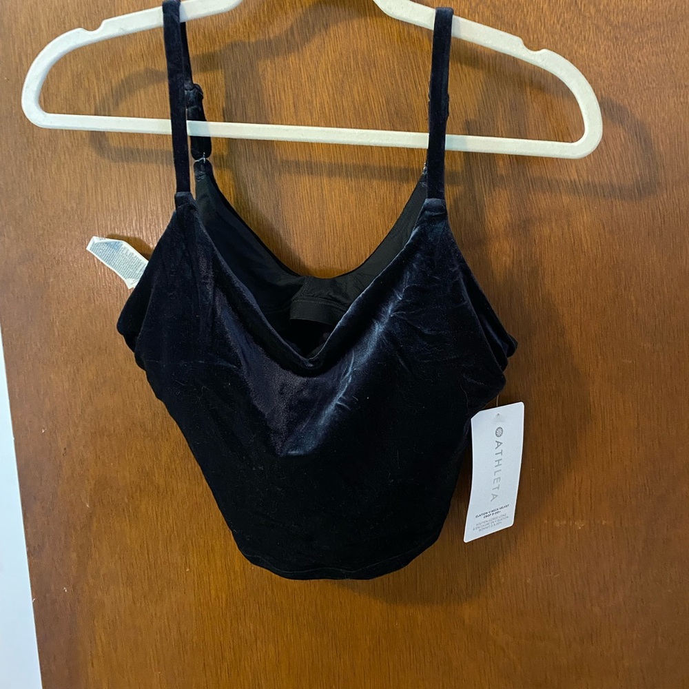 Athleta Black Velvet Elation Bra Top D/DD NWT